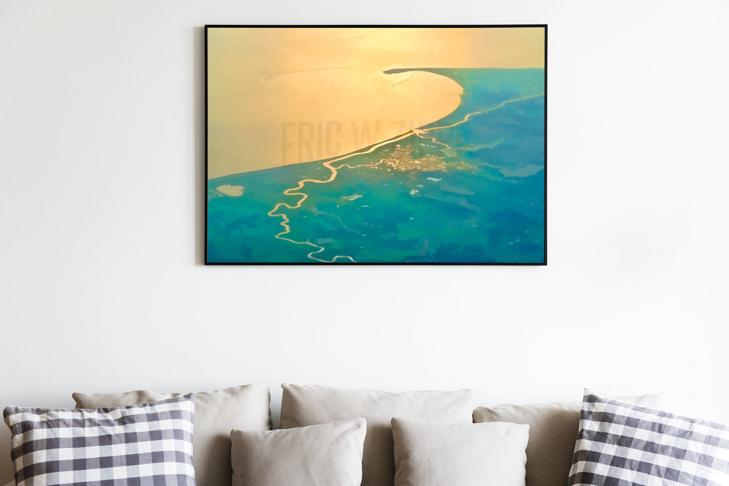 Cape Henlopen Delaware Sunrise Photography, Aerial Photography, Blue Green Cream Art, Fine Art Photo, Lewes,