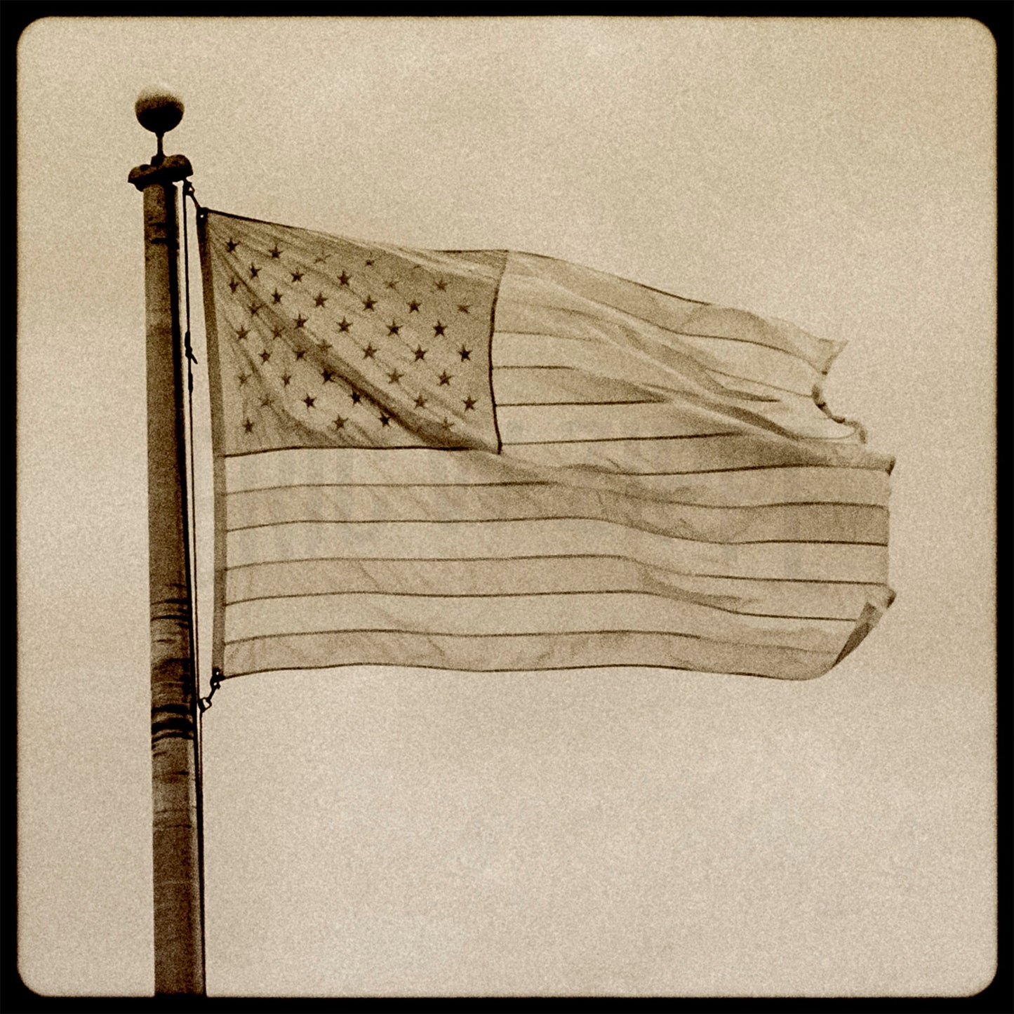 Vintage Stars and Stripes: Fine Art Black and White Photography of the American Flag