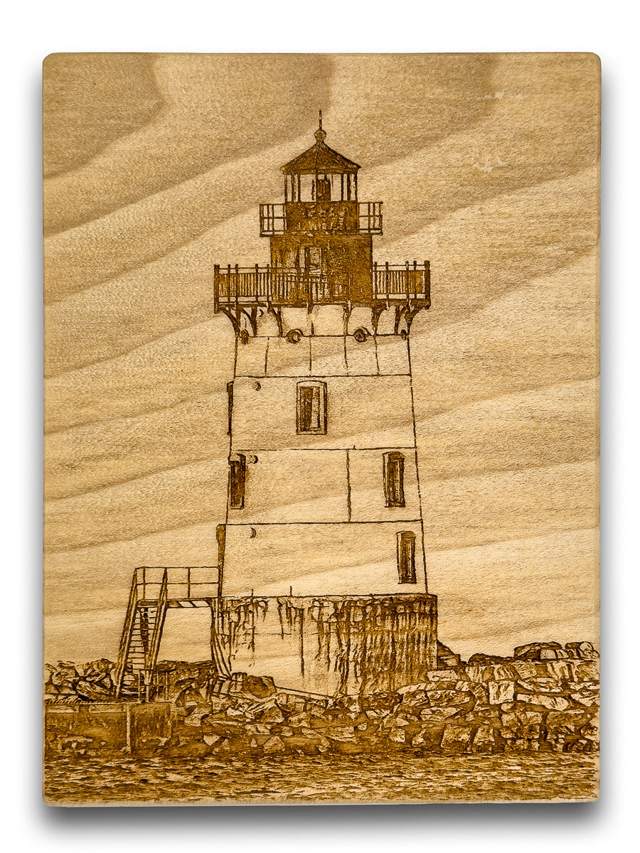 Small Laser Engraved Delaware Breakwater lighthouse at Cape Henlopen in Lewes