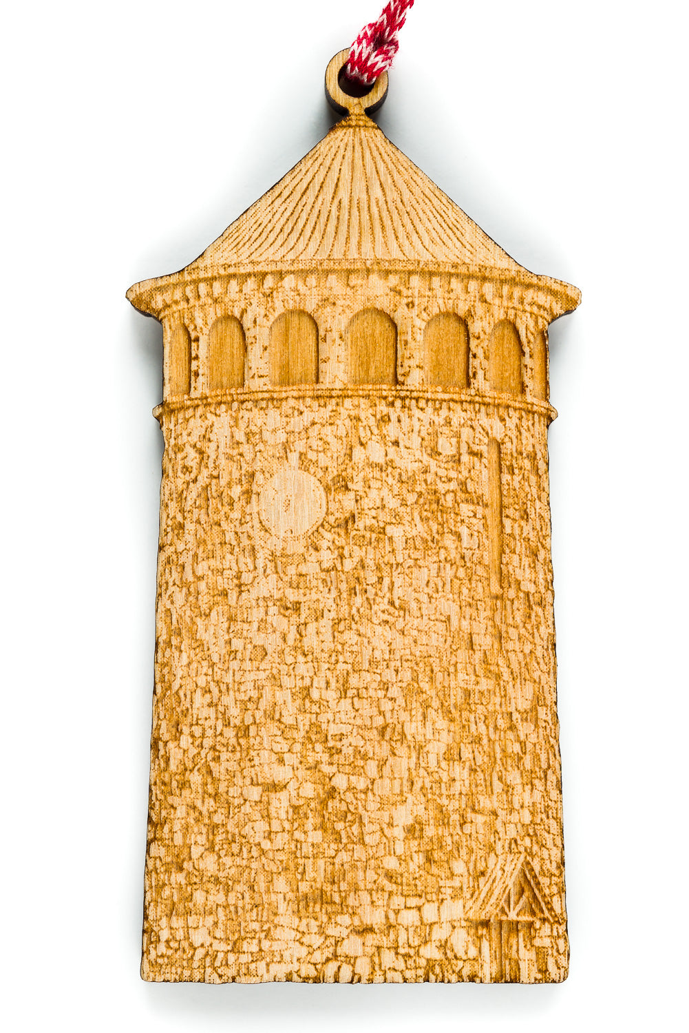 Laser Engraved Rockford Tower Ornament