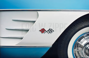 Chevrolet, Corvette, C1, 1960, Vintage auto, car, car photo, car art, blue, white, classic car, usa, sports car, car photograph,