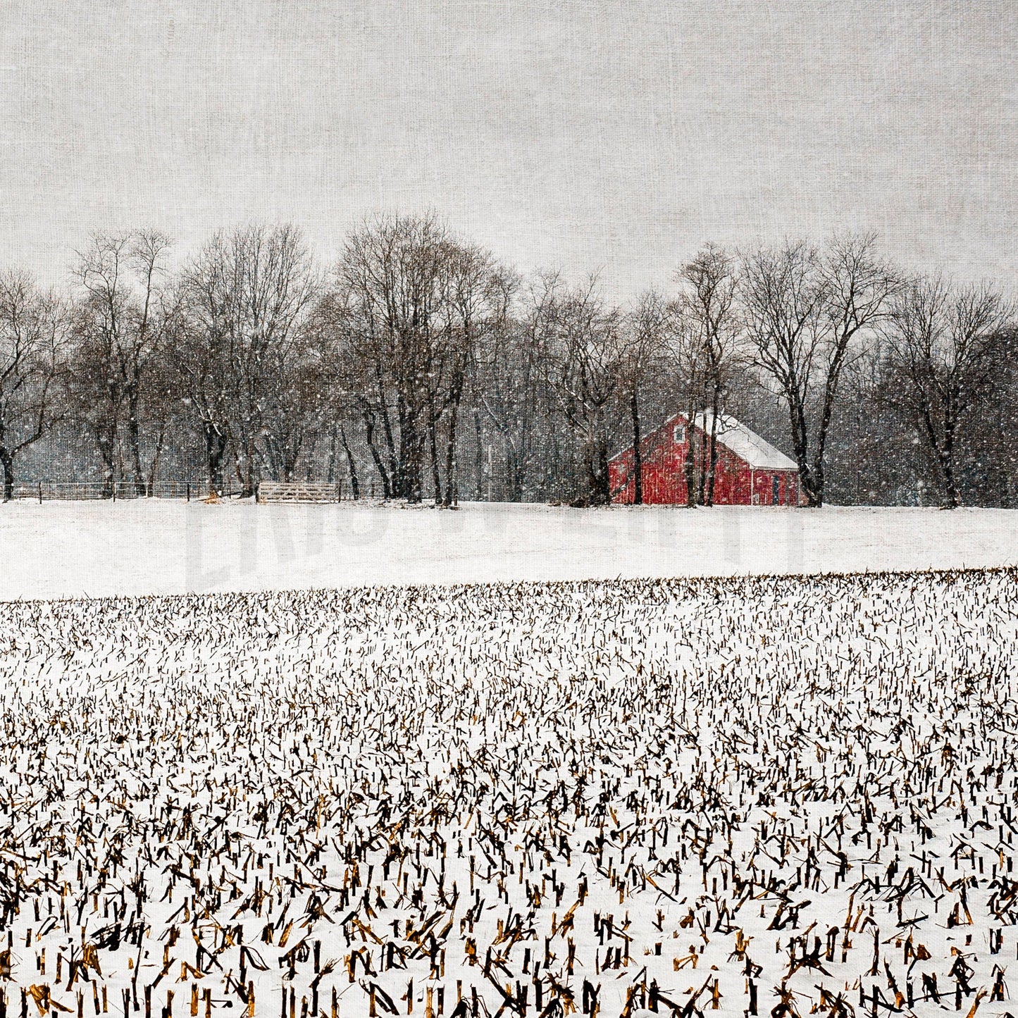 Snowy Red Barn, Winter Barn Photography, Winter Farm Field, Winter Photography, Delaware Snow Landscape, Gray And Red Wall Art