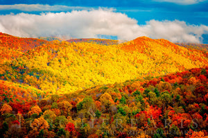 Fall Landscape Photography, Autumn Mountains, Autumn Colors, Shenandoah National Park Virginia, Blue Ridge Mountain Photography 8x12 Print